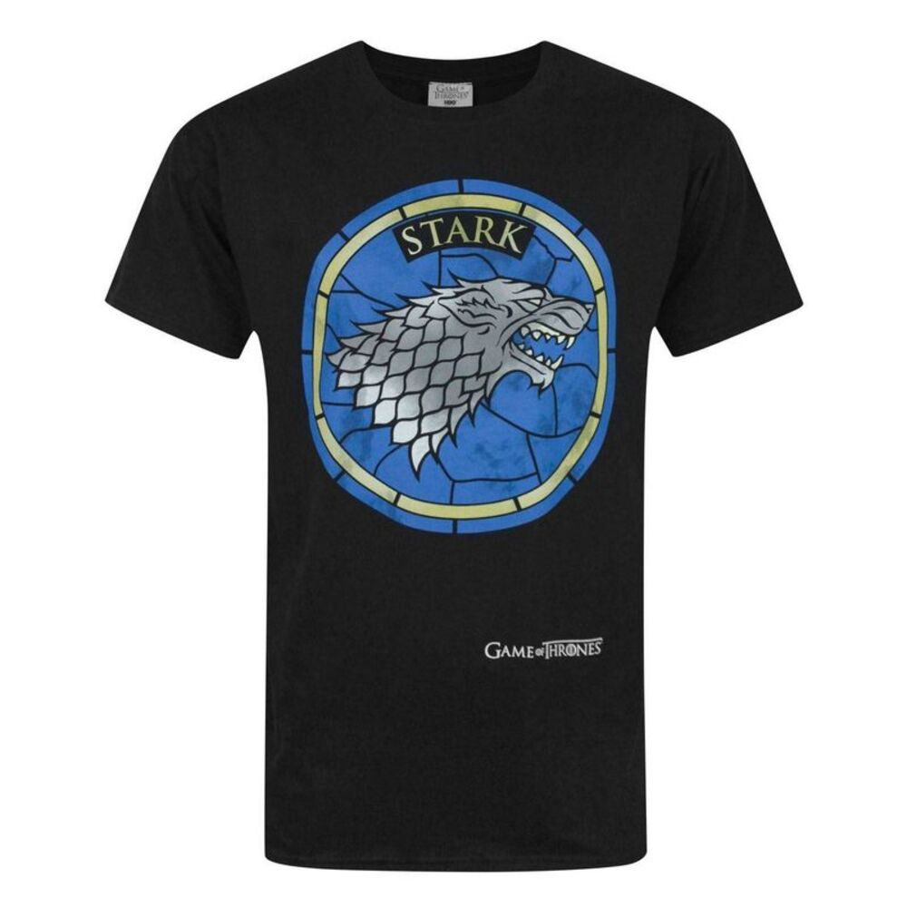 Game Of Thrones Mens Stained Glass Stark T-Shirt / Black
